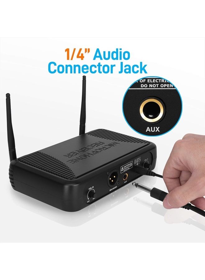 Professional Wireless Microphone System - Dual UHF Band, Wireless, Handheld, 2 MICS With 8 Selectable Frequency Channels, Independent Volume Controls, AF & RF Signal Indicators - Pyle PDWM3375