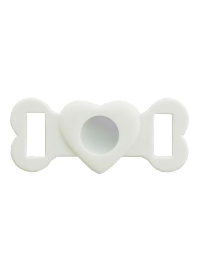 2-Piece Tracking Anti-Lost Device Silicone Protective Cover for Apple AirTag White
