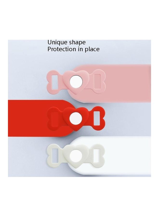 2-Piece Tracking Anti-Lost Device Silicone Protective Cover for Apple AirTag White