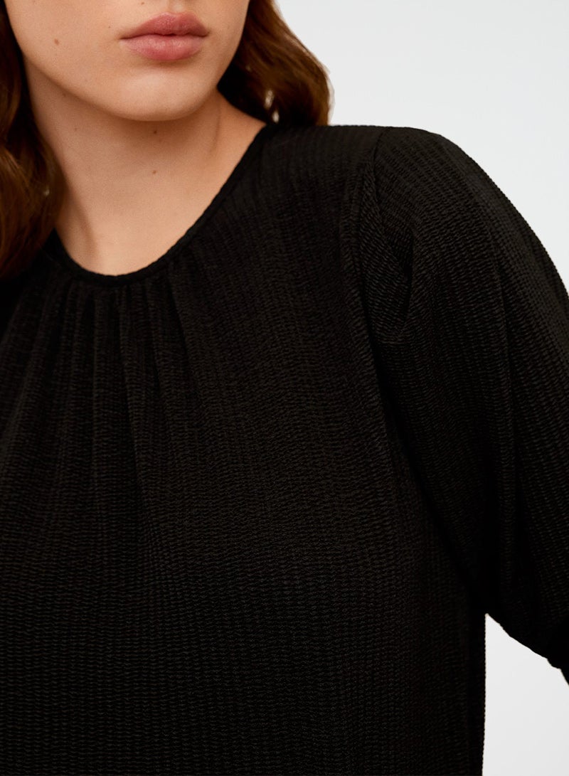 Textured Blouse Black