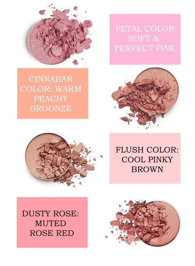 100% Natural Blush, Organic, Vegan, Gluten Free, Natural Pressed Blush, Cruelty Free, Made in the USA, 0.18 oz (Flush)