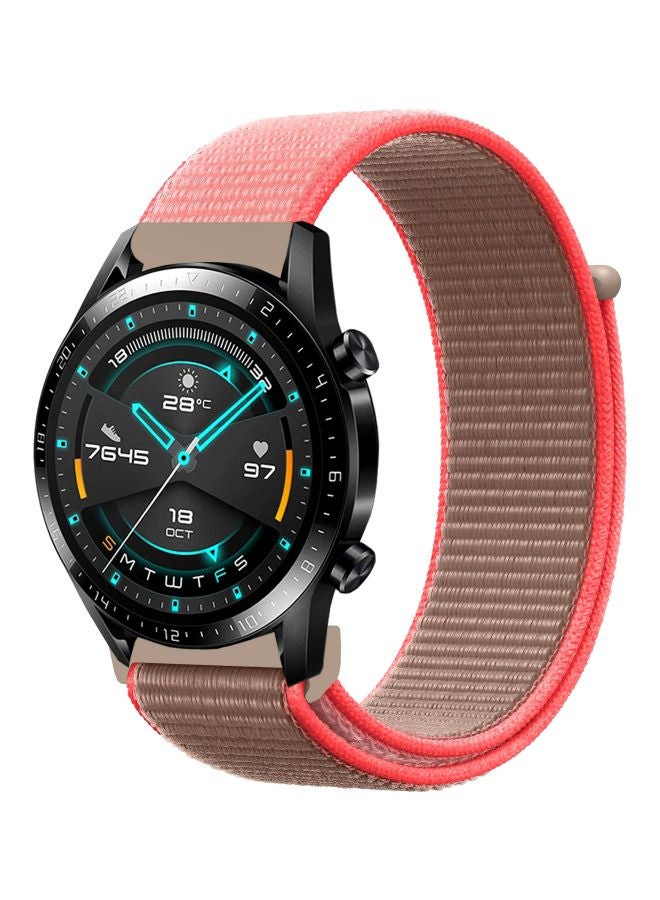 Replacement Band For Huawei Watch GT 2 - 46mm Neon Pink/Beige
