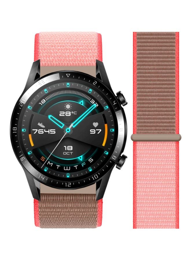 Replacement Band For Huawei Watch GT 2 - 46mm Neon Pink/Beige