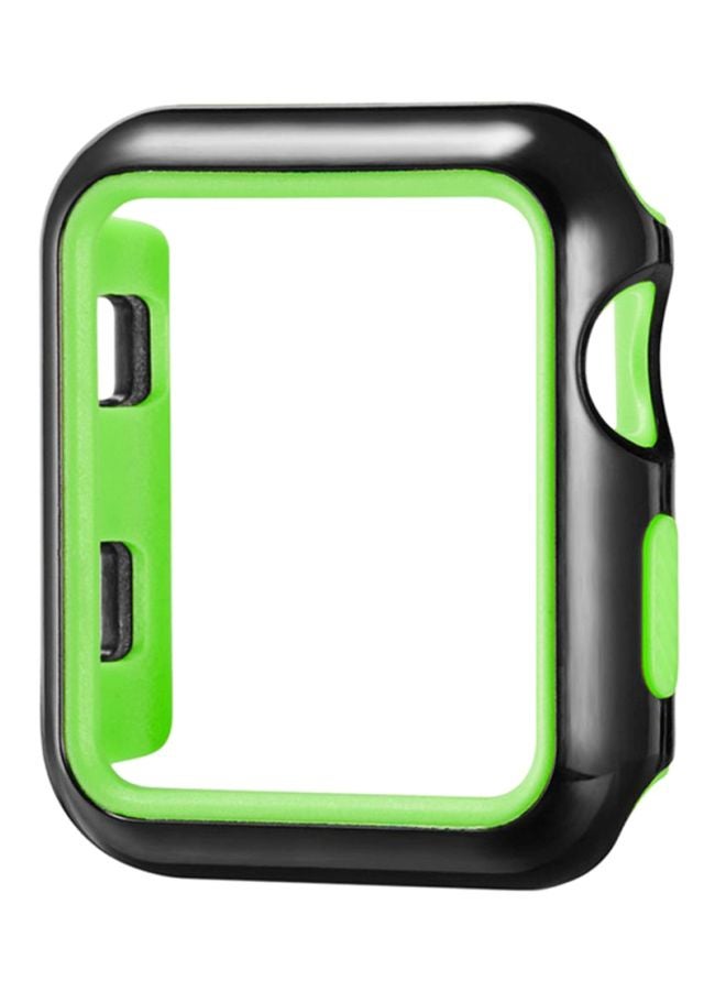 Protective Bumper Case Cover For Apple Watch Series 3 38mm Black/Green