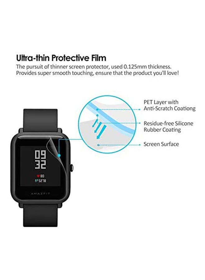 3-Piece Soft Ultra Thin Anti Shock Screen Protector For Amazfit Bip Lite Clear