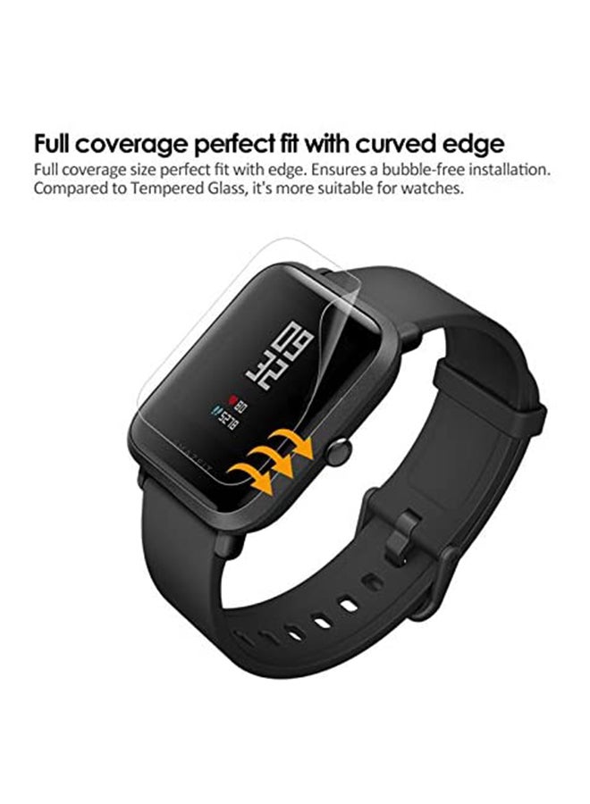 3-Piece Soft Ultra Thin Anti Shock Screen Protector For Amazfit Bip Lite Clear