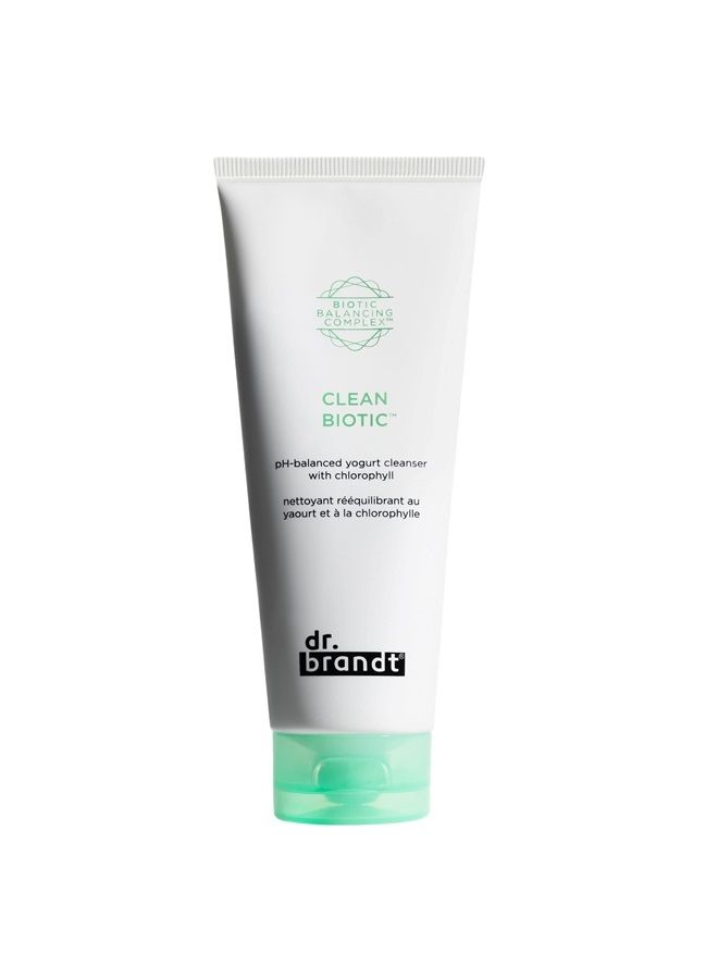 Dr. Brandt Clean Biotic pH-Balanced Yogurt Cleanser with Chlorophyll. Dissolves Impurities and Excess Oil while Strengthening Skin Barrier. Uses Chlorophyll to help Detoxify Skin (3.5 fl oz)