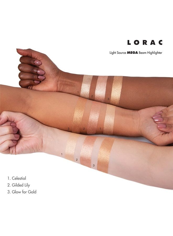 Light Source Mega Beam Highlighter | Highlighter Makeup Powder | Shimmer Highlighter | Gilded Lily Gold