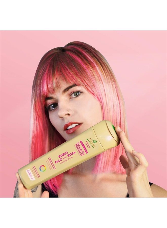 Professional Hair Treatment Mask. Color Depositing, Color Intensifier and Tone Correcting Highlights. Without Salt, Paraben and Ammonia. (Rosewood, Palo De Rosa)