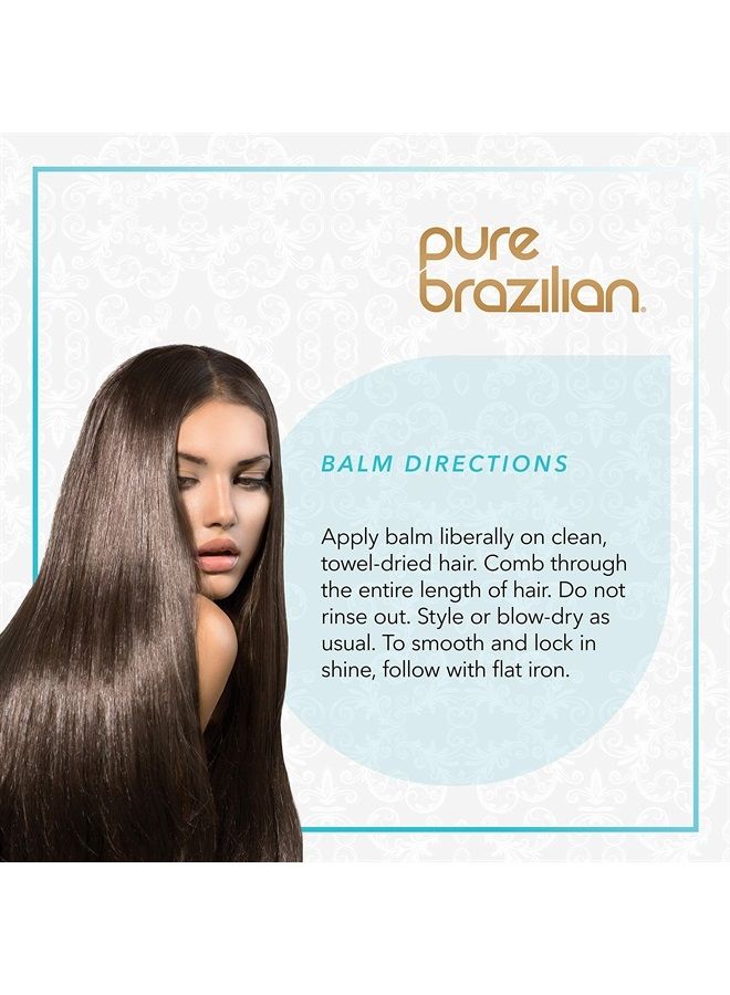 PURE BRAZILIAN - Silk Smoothing Balm With Keratin, Hydrolyzed Silk & Coconut Oil (6.78oz)