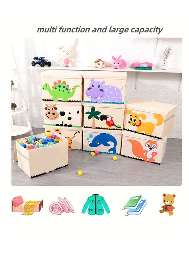 Lidded Storage Bin Large and Foldable Organizer Box for Kid's Toy Book and Cloth Multi-use Basket For Home and Nursery