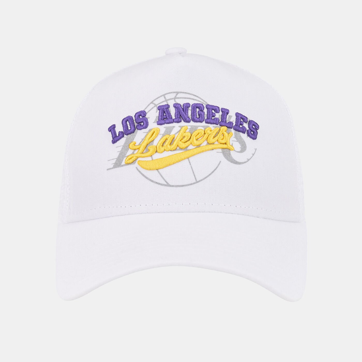 Men's Los Angeles Lakers Logo Overlay A-Frame Trucker Cap