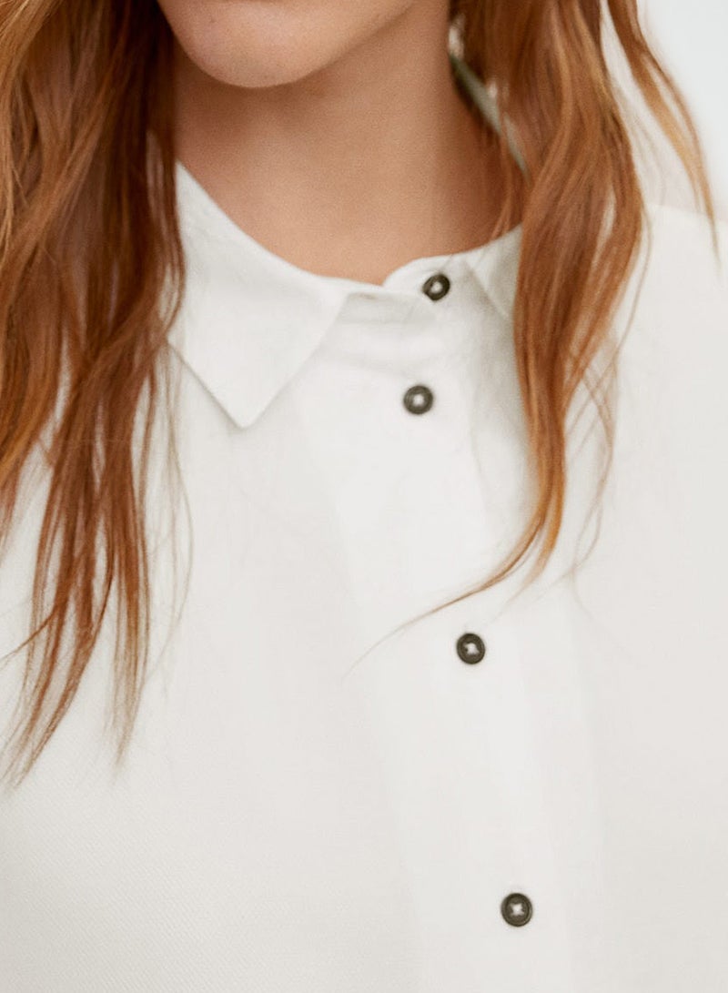 Knot Detail Cropped Blouse White