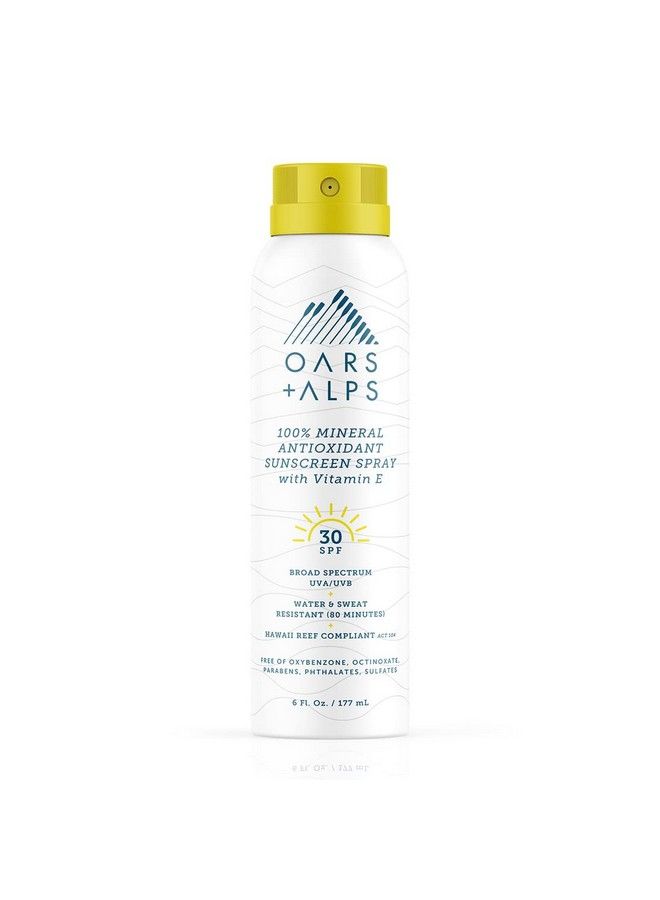 Spf 30 Mineral Sunscreen Spray Naturally Derived Skin Care Infused With Vitamin E And Antioxidants Water And Sweat Resistant 6 Oz