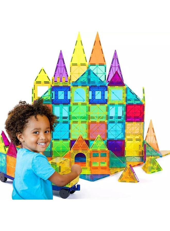 100pcs Magnet Building Tiles Vibrant Clear Color Early Learning Brain Development Magnetic 3D Building Blocks, Construction Play boards, Creativity beyond Imagination