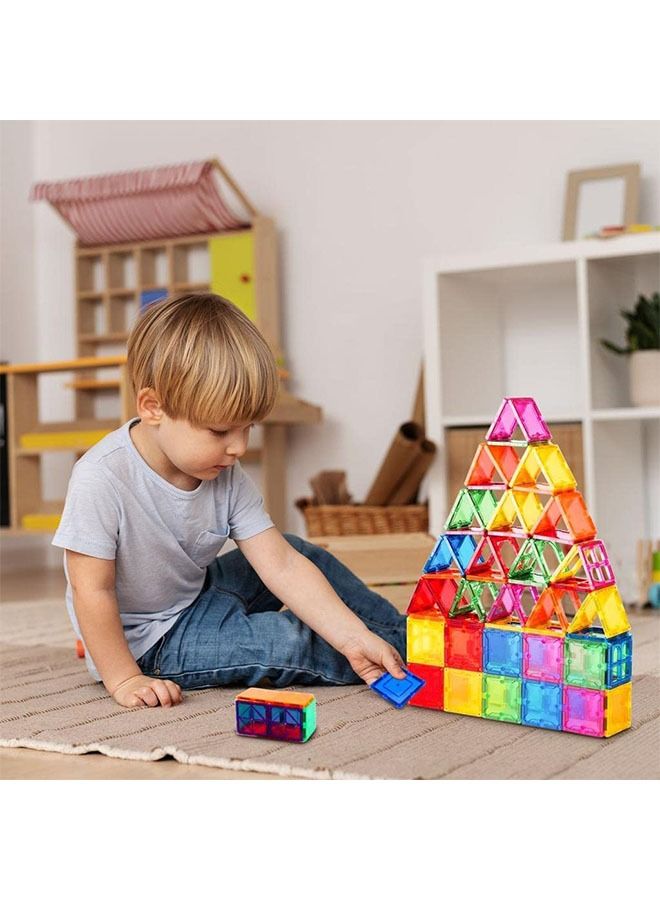 100pcs Magnet Building Tiles Vibrant Clear Color Early Learning Brain Development Magnetic 3D Building Blocks, Construction Play boards, Creativity beyond Imagination