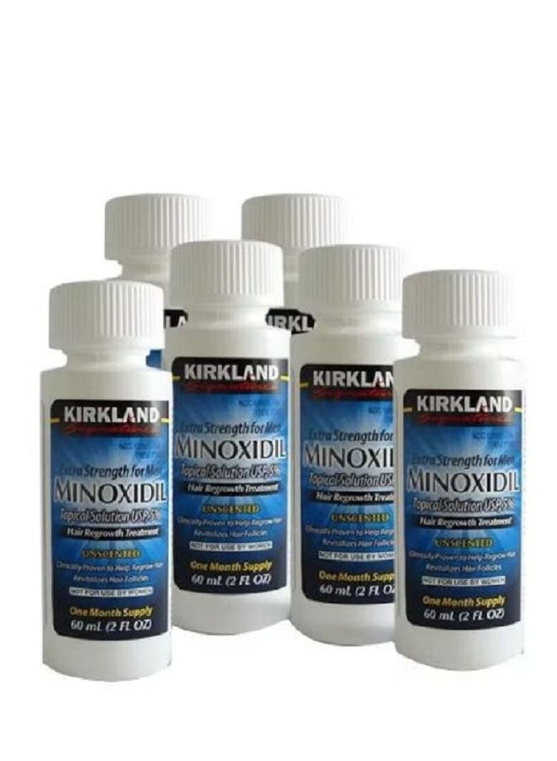 Pack Of 6 Minoxidil 5% Extra Strength Hair Regrowth Bottles 60ml