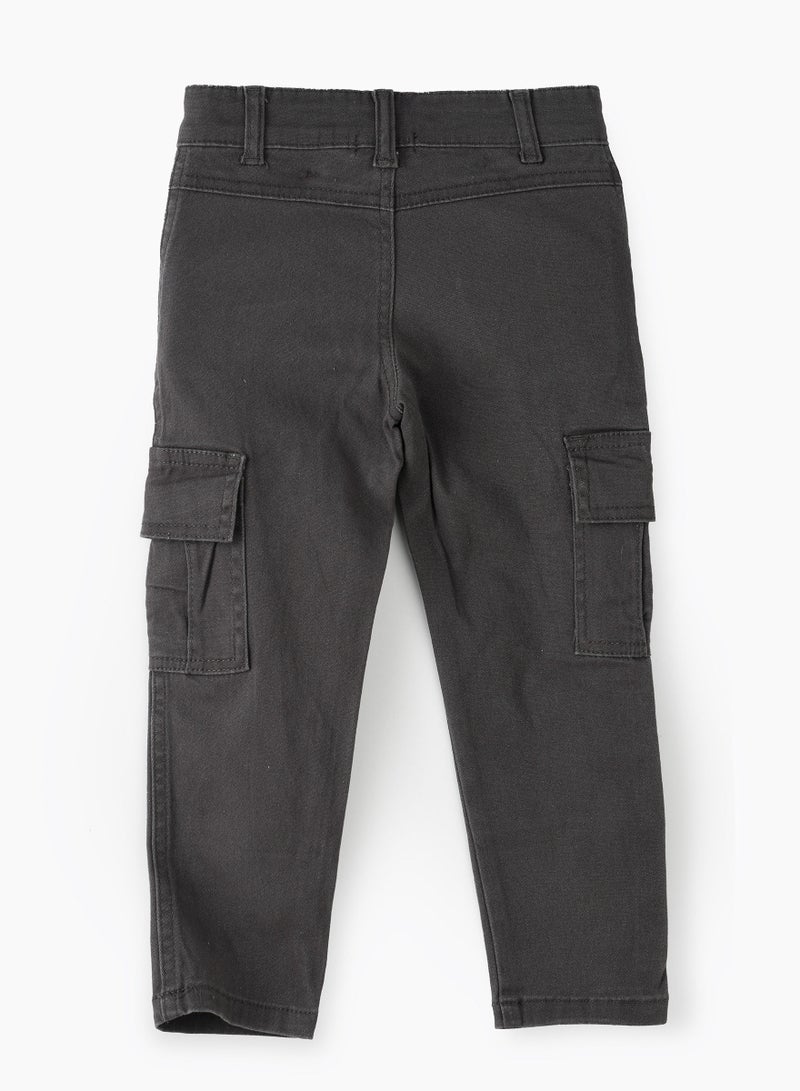 Woven solid trouser