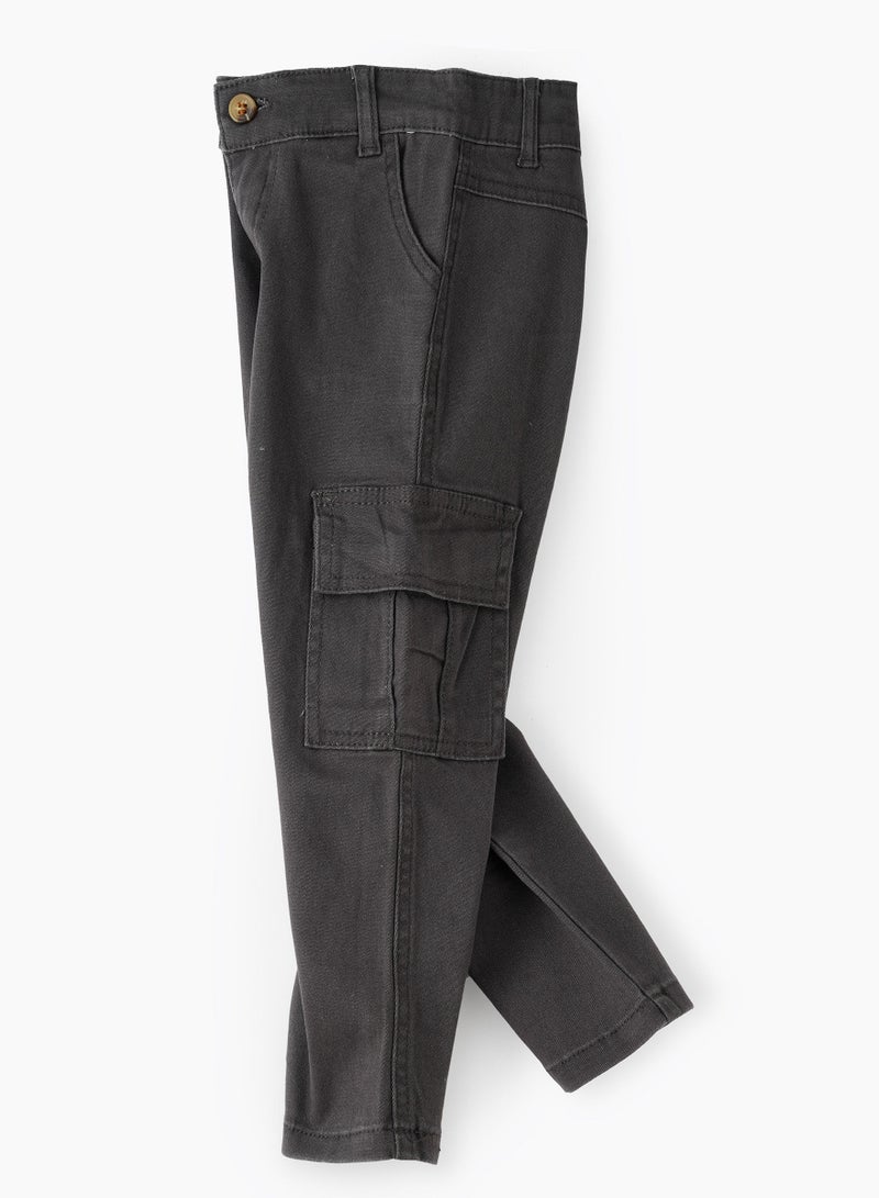 Woven solid trouser