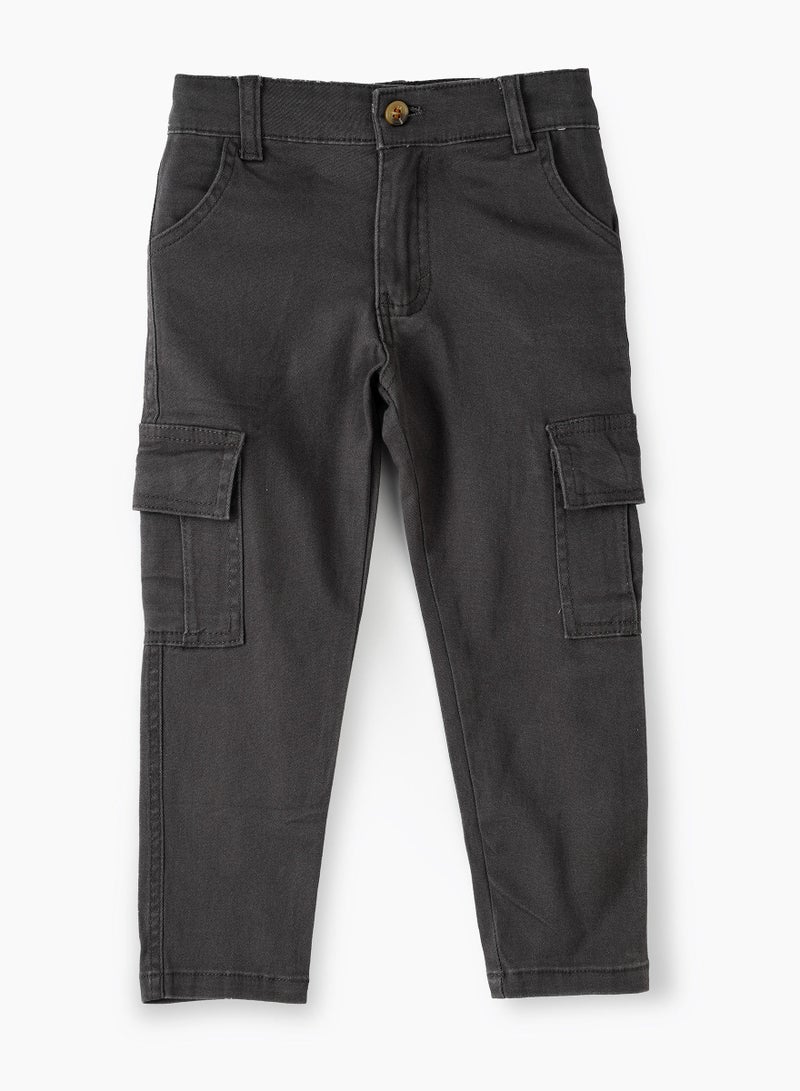 Woven solid trouser