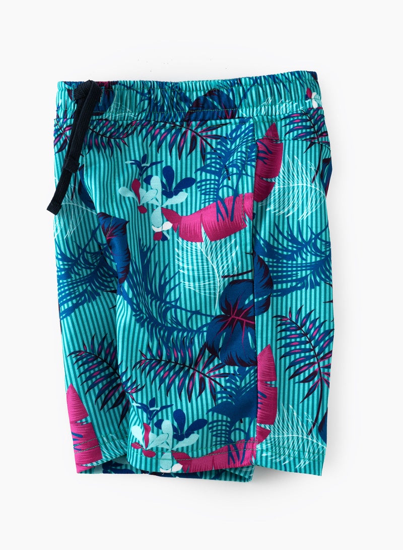 Printed knitted shorts