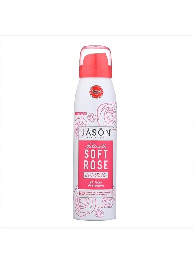 Jason Dry Spray Deodorant, Delicate Soft Rose, 3.2 Oz