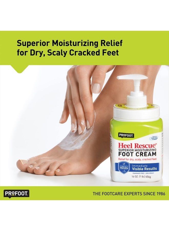 Heel Rescue Foot Cream 16 Ounce Bottle, 2 Pack, for Cracked, Calloused or Chapped Skin