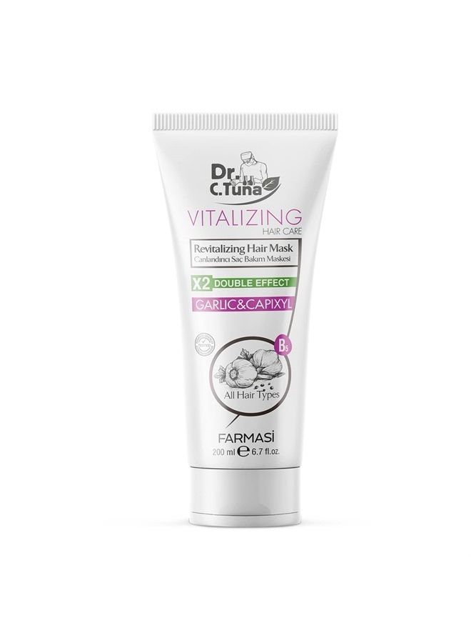 Dr. C. Tuna Vitalizing Garlic Shampoo and Hair Mask, Natural Hair Treatment for Hair Growth, Prevents Hair Loss, Stimulates Growth, Relieves Itchy Scalp with Capixyl (Shampoo and Mask)
