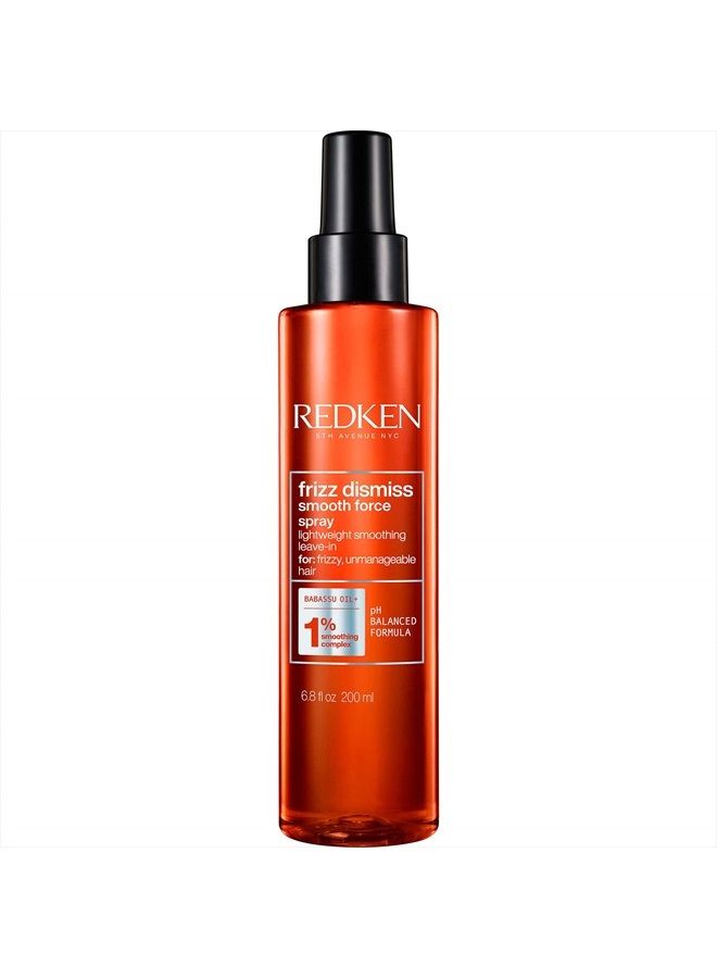 Redken Frizz Dismiss Smooth Force | For Frizzy Hair | Lightweight Smoothing Lotion Spray Detangles & Protects Against Frizz | Sulfate Free | 6.8 Fl Oz (Pack of 1)