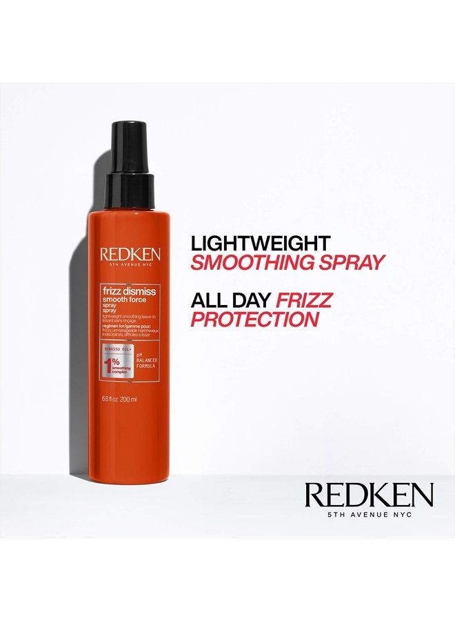 Redken Frizz Dismiss Smooth Force | For Frizzy Hair | Lightweight Smoothing Lotion Spray Detangles & Protects Against Frizz | Sulfate Free | 6.8 Fl Oz (Pack of 1)