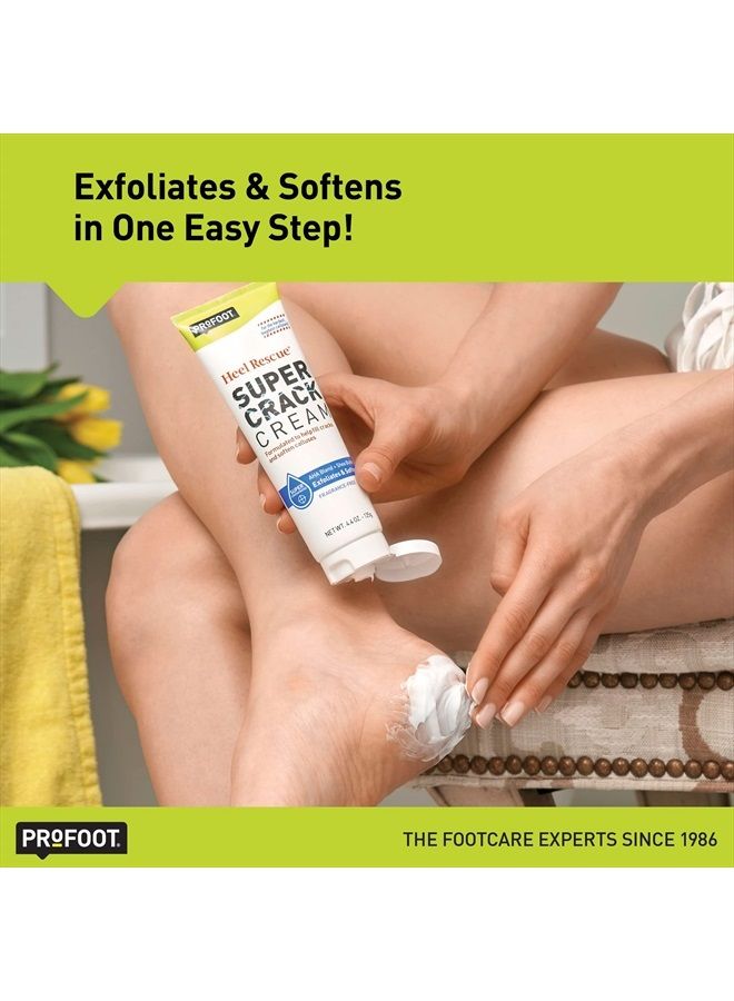 PROFOOT Heel Rescue Super Crack Foot Cream, Concentrated AHA Blend & Shea Butter, Moisturizes, Exfoliates, Softens & Aids Cracked Heel Repair, 4.4 Ounce