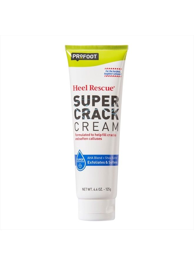 PROFOOT Heel Rescue Super Crack Foot Cream, Concentrated AHA Blend & Shea Butter, Moisturizes, Exfoliates, Softens & Aids Cracked Heel Repair, 4.4 Ounce