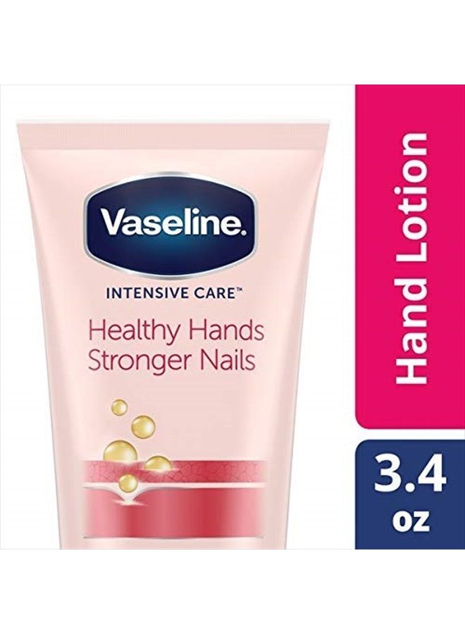 Intensive Care Healthy Hands Stronger Nails Lotion with Keratin, Vitamin E, Moisturize Skin & Cuticles, Unscented Lotion, 3.4 Fl Oz (Pack of 3)