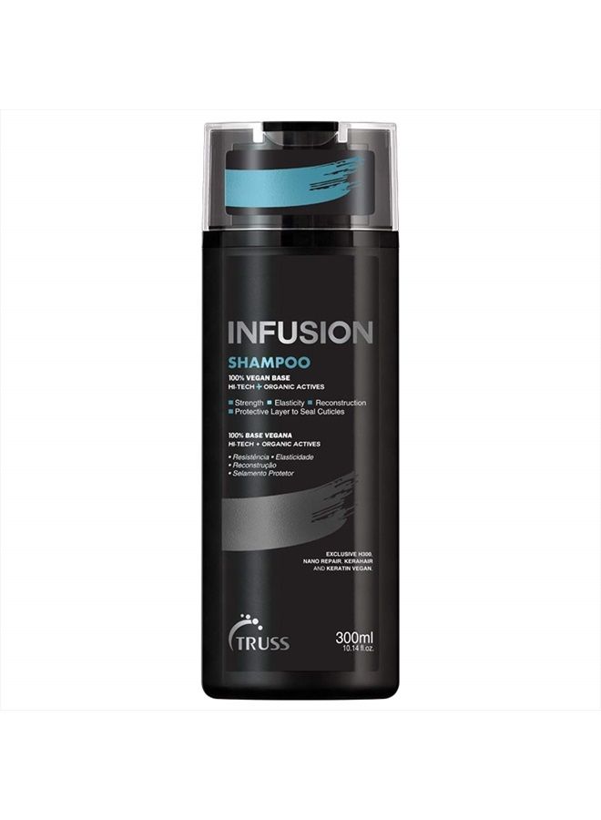 Infusion Shampoo for Dry, Dull, Damaged Hair - 100% Vegan Base Keratin & Collagen Anti-aging, Color Safe Shampoo Deeply Hydrates, Protects & Restores for Strong, Soft, Shiny Hair