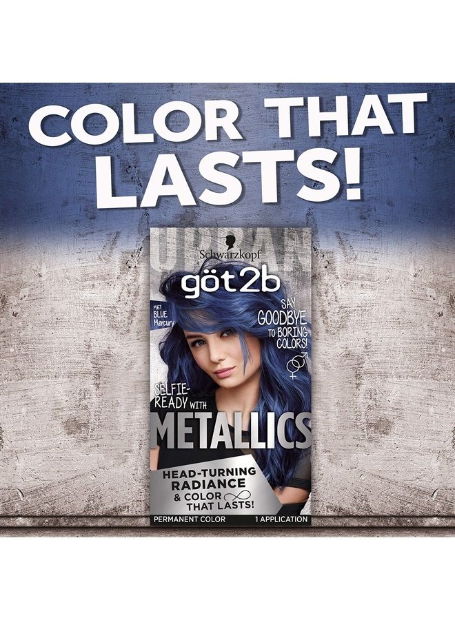 Schwarzkopf Got2b Metallics Permanent Hair Color, M67 Blue Mercury