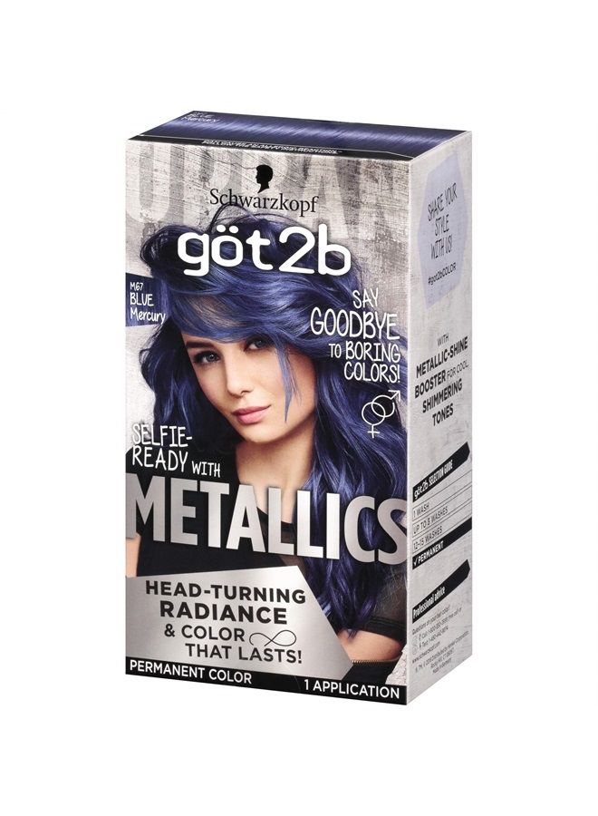 Schwarzkopf Got2b Metallics Permanent Hair Color, M67 Blue Mercury