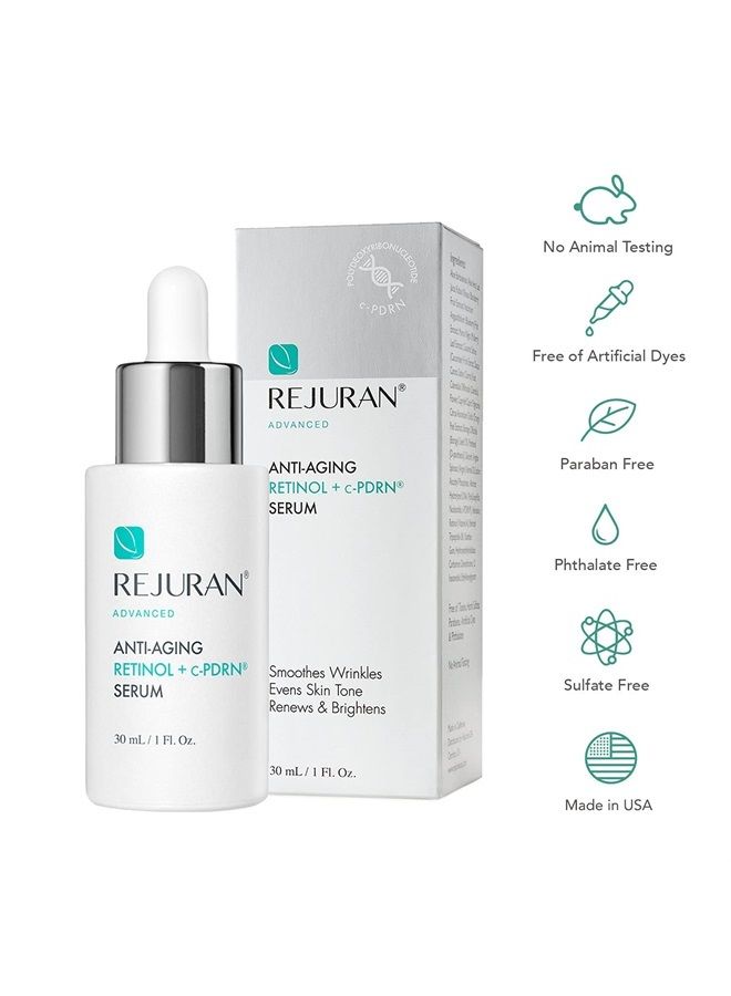 Rejuran® Advanced Anti-Aging Retinol + c-PDRN® Serum for Face and Neck – Triple Action with c-PDRN®, Retinol, and Peptides