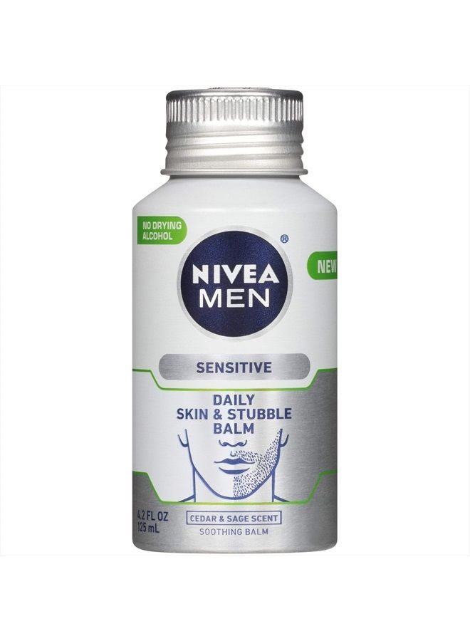 NIVEA Men Sensitive Skin & Stubble Balm - Mens Face Lotion for Before and After Shave – 4.2 Fl. Oz. Bottle
