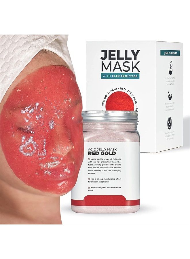 Jelly Mask Jar Red Gold Lactic AC AHA Peel-Off Face Care Rubber Mask | 23 fl oz Skin Care Moisturizing Gel Mask Jar Spa Set