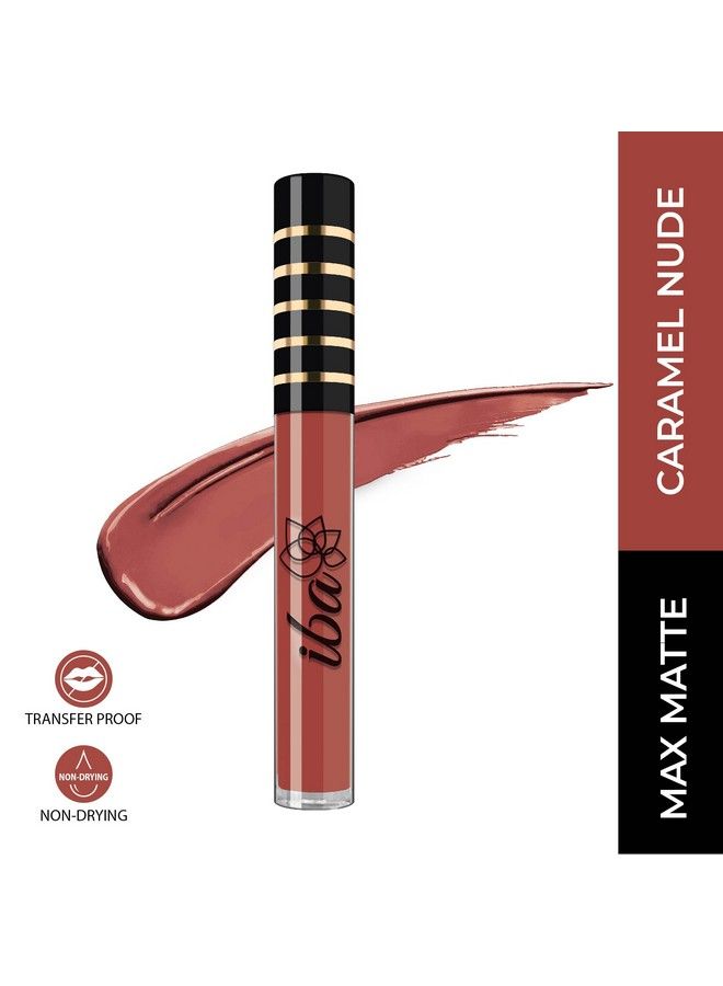 Maxx Matte Liquid Lipstick Shade Caramel Nude 2.6Ml ; Transfer Proof ; Velvet Matte Finish Creamy Lipstick ; Highly Pigmented And Long Lasting ; Nondrying; 100% Vegan & Cruelty Free