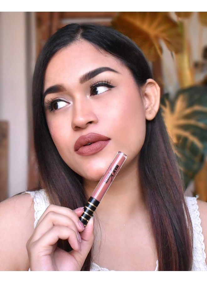 Maxx Matte Liquid Lipstick Shade Caramel Nude 2.6Ml ; Transfer Proof ; Velvet Matte Finish Creamy Lipstick ; Highly Pigmented And Long Lasting ; Nondrying; 100% Vegan & Cruelty Free