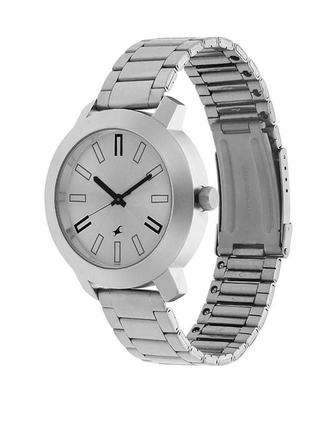 Fastrack Quartz Analog Siler Dial Stainless Steel Strap Watch for Guys