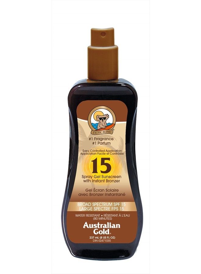 Exotic Blend Spray Gel Sunscreen with Instant Bronzer SPF 15-8 fl oz