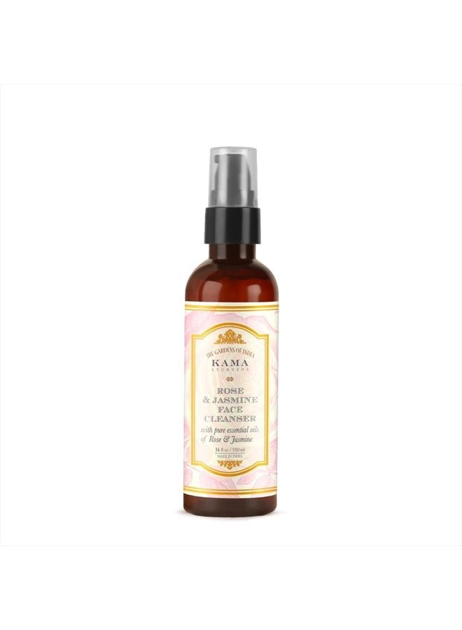 Kama Ayurveda Rose and Jasmine Face Cleanser with the Pure Essential Oils of Rose and Jasmine, 100ml