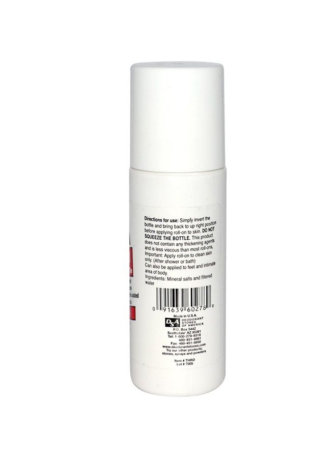 Thai Crystal Deodorant Stone All Natural Roll-On Deodorant For Body, Face and Feet -- Unscented, Aluminum Free & Organic With No Aluminum, Solvents, Parabens, Propyls, or Alcohol, 3 fl oz. (Pack of 2)
