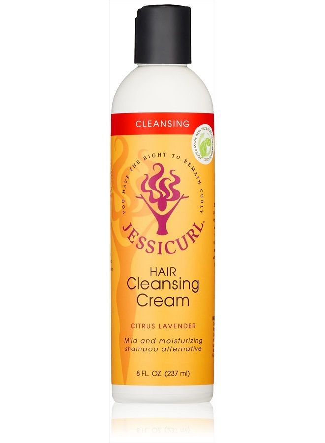 , Hair Cleansing Cream, Citrus Lavender, 8 Fl oz. Moisturizing Shampoo for Curly Hair, Sulfate Free Shampoo for Dry Hair