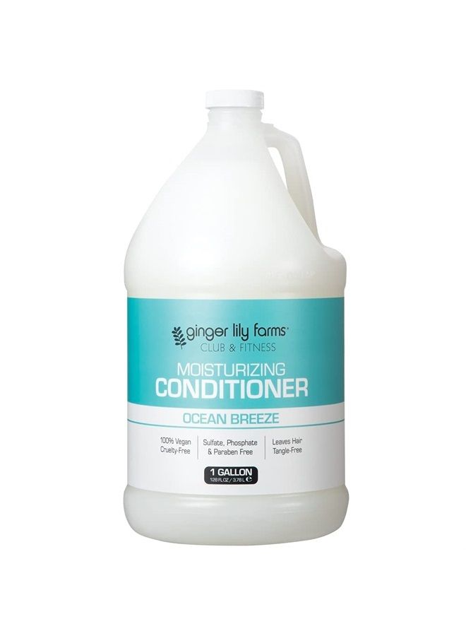 Club & Fitness Moisturizing Conditioner for Dry Hair, 100% Vegan & Cruelty-Free, Ocean Breeze Scent, 1 Gallon (128 fl oz) Refill