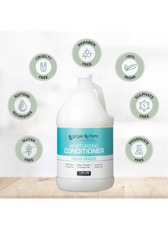 Club & Fitness Moisturizing Conditioner for Dry Hair, 100% Vegan & Cruelty-Free, Ocean Breeze Scent, 1 Gallon (128 fl oz) Refill