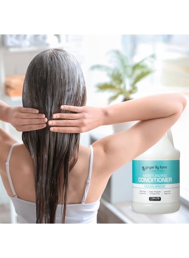 Club & Fitness Moisturizing Conditioner for Dry Hair, 100% Vegan & Cruelty-Free, Ocean Breeze Scent, 1 Gallon (128 fl oz) Refill