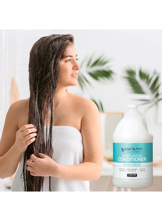 Club & Fitness Moisturizing Conditioner for Dry Hair, 100% Vegan & Cruelty-Free, Ocean Breeze Scent, 1 Gallon (128 fl oz) Refill